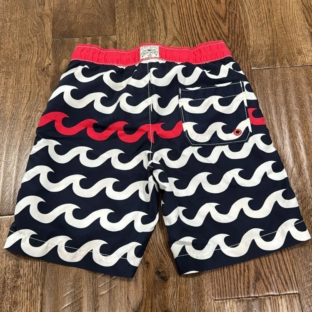 Gap kids swim trunks navy waves. Sz 6/7